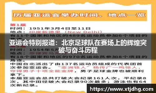 亚运会特别报道：北京足球队在赛场上的辉煌突破与奋斗历程