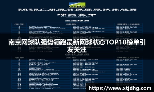 南京网球队强势领跑最新网球状态TOP10榜单引发关注